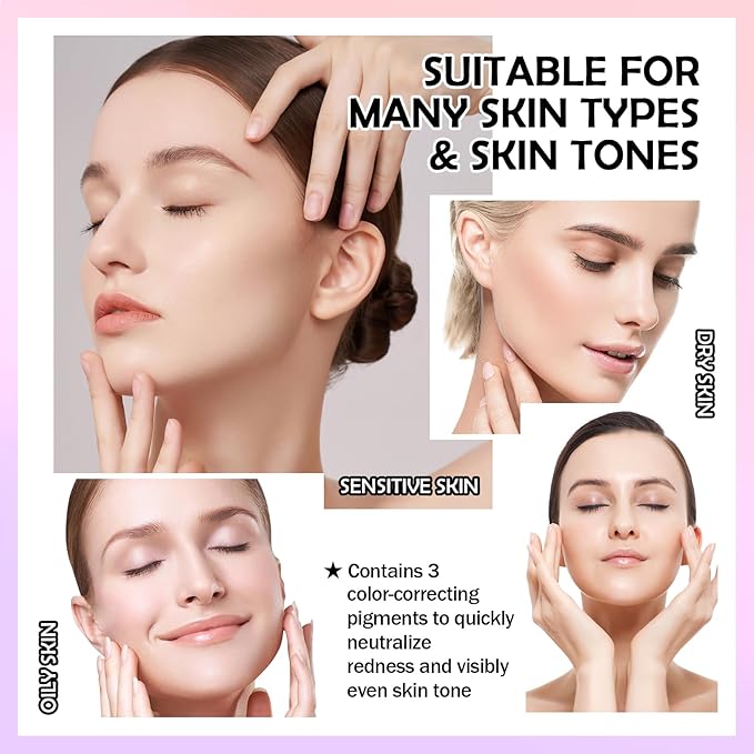 2PCS One Step Color Corrector,Tri-Color Color Correcting Facial