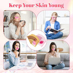 30 Pads Lip Masks & Eye Masks,Under Eye Mask Skincare,Crystal Collagen Lip Mask Sheet,Under Eye Patches for Puffy Eyes and Dark Circles,Moisturizing,Anti-Aging,Reducing Fine Lines,Pink