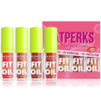 4 Colors Hydrating Lip Oil,Fat Lip Oil Lip Glaze,Shiny Transparent Lip Gloss Plumping,Nourishing & Non-sticky Long Lasting Fresh Clear Smooth Lip Care,Long Lasting Lip Oil(Set B)