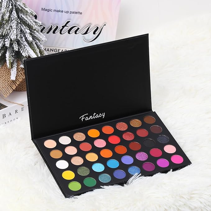 Highly Pigmented Eye Makeup Palette, Matte Shimmer Metallic