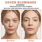 Airbrush Foundation Makeup Spray Silky Lightweight Full Coverage Foundation Face Air Cushion Foundation Set with Soft Makeup Brush - Natural Color