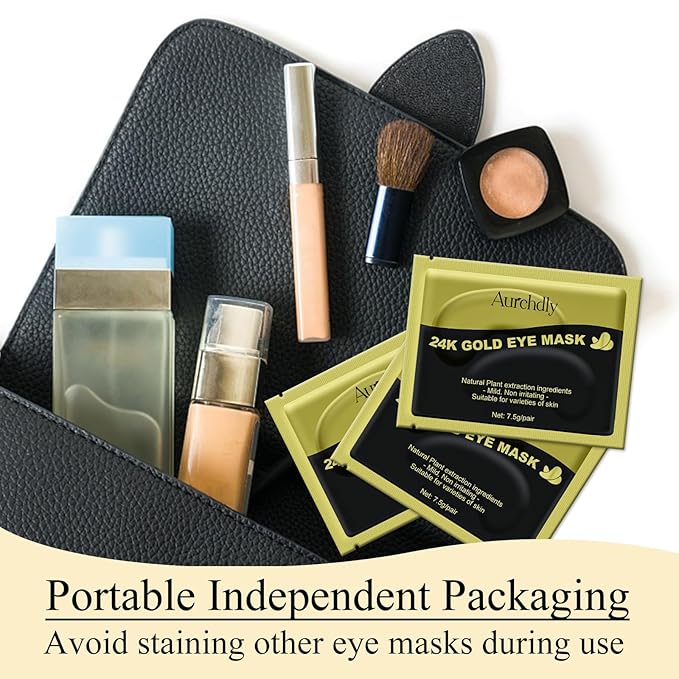 Under Eye Patches(30 Pairs), 24K Gold Eye Mask for Dark Circles, Puffy Eyes and Wrinkles, with Hyaluronic Acid & Collagen