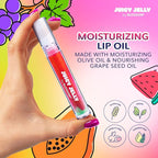 Blossom Juicy Jelly Moisturizing Lip Care Fruit Flavored Nourishing Lip Oil with Doe Foot Wand Applicator, 0.45fl oz, 5 Pack Bundle