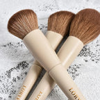 LORYP 18 Piece Makeup Brushes Set Labeled Face and Eye Brush Set Complete with Foundation, Concealer, Contour, Blending, Blush, Eyeshadow Brushes with Travel Holder Case