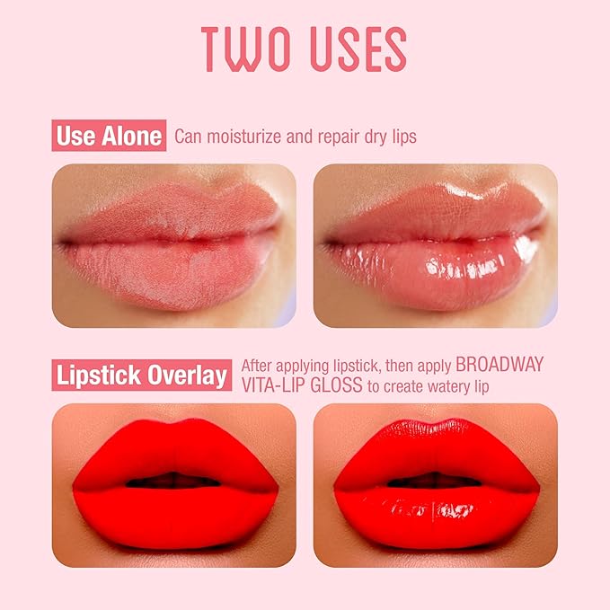 Ruby Kisses Broadway Vita-Lip Clear Lip Gloss (Rosehip Oil 12 Pack), Ultra-Hydrating & Soothing Formula with Vitamin Oils, High-Shine Non-Sticky Finish, Healing Glossy Lip Balm With Vitamin A
