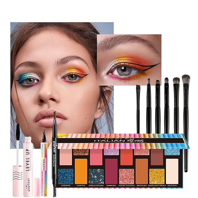 All in One Professional Makeup Kit for Women Girls Holiday Makeup Gift Sets Xmas Essential Bundle Include Eyeshadow Palette Lipstick Blush Concealer Eyeliner Mascara Brush Eyebrow Pencil