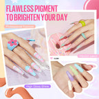 MEFA 35 Pcs Pastel Gel Nail Polish Set, 32 Colors Spring Collection Gel Nail Polish Kit Macaron Pink Green Nail Art Manicure DIY Home Decoration Beginners Gifts for Women Girls