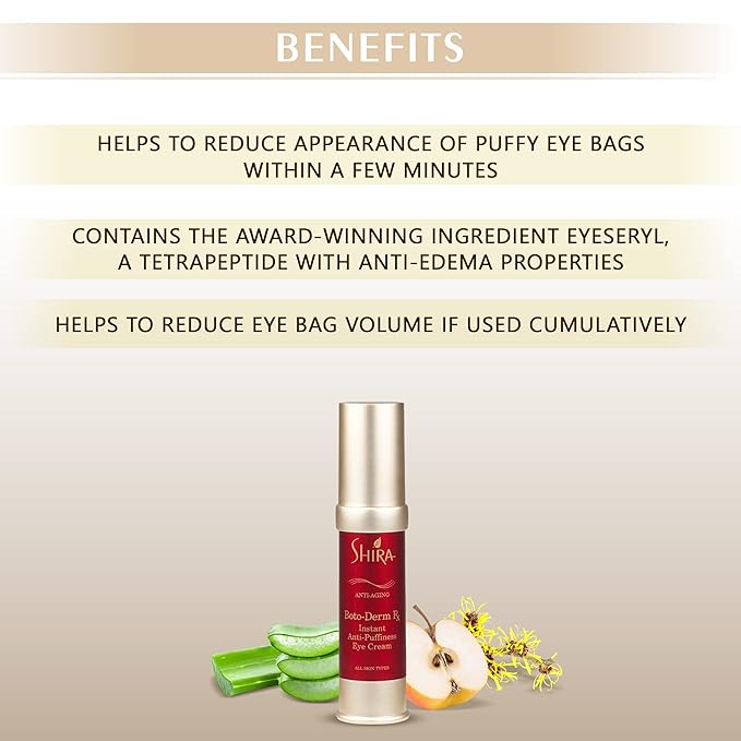 Shira Boto-Derm Rx Instant Anti-Puffiness Eye Cream- for Wrinkles Dark Circles Eye Bags Fine Lines Anti Aging And Tired-Looking Eyes. (2.2 oz.)