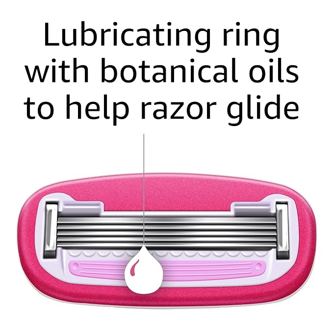 Amazon Basics Women's 5 Blade FITS Razor for Women, FITS Amazon Basics FITS Handle and Venus Handles, Includes 1 FITS Handle, 2 Cartridges & 1 Shower Hanger