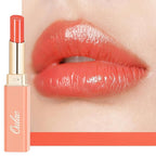 Oulac Moisturizing Shine Orange Red Lipstick for Women - 2 in 1 Orange Red Glossy Tinted Lip Balm, Hydrating Winter Lipstick for Dry Lips,Shine Juicy Finish Vegan 2.2g/0.07oz (12)