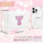 Initial letter patch makeup bag,