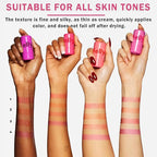 4PCS Cooling Water Jelly Tint Blush Stick for Cheeks,Multi-use Jelly Lip and Cheek Tint Stain,Moisturizing Natural Jelly Blush Stick,Buildable Watercolor Finish - Cruelty Free