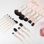 Docolor Makeup Brushes Set Professional 30Pcs Makeup Brushes Premium Synthetic Powder Kabuki Foundation Contour Blush Concealer Eye Shadow Blending Eyeliner Crease Eyebrow Make Up Brush Kit - Beige