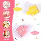 wakaniya Kids Non Toxic Nail Polish Set for Girls with Gems Nail Stickers, 7 Color Peel-Off Low Odor Nail Polish for Toddler