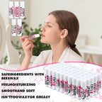 50 Sets Cheer Gifts Bulk 50 Cheer Lip Balm Bulk Moisturizing with 50 Organza Drawstring Gift Bags 50 tags Cheerleader Gifts Cheer Gifts Bulk for Team (Pink)