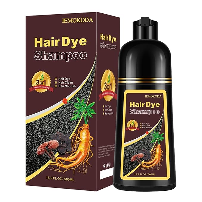 Black Tea Hair Dye Shampoo 3 in 1 for Gray Hair, Long-lasting & Natual Hair Color Shampoo, Herbal Ingredients Natural Shampoo Hair Dye Effect in Minutes, Gifts for Men Women 500ml