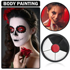Clown Makeup Kit,Black White Red Face Paint Professional Adult Body Paint Kit for Halloween SFX Special Effects Makeup Kit