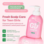TS GD Shampoo for Girls | Korean Teen Shampoo with Upgraded Probiotics | Anti-Dandruff & Itchy Scalp Relief | Pink Peach Allergy-Free Fragrance | Sulfate-Free (13.53 fl oz, 400ml)