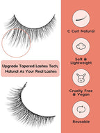 Natural Lashes 7MM Extra Short Eyelashes Natural Cat Eye Lashes 10 Pair False Eyelashes Wispy Eye Lashes Pack C Curl Strip Lashes 3D Volume Short Lashes Siligli Eyelashes