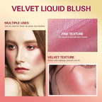 Liquid Blush, Natural Matte Velvet Finish, Soft Cream Liquid Face Blush for Cheeks, Skin Tint Rubor Makeup, Long Lasting Lightweight Blendable (#01 Nude Pink)