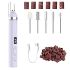 Acrylic Nail Kit, Portable Electric Nail File Set for Acrylic Gel Nails, Manicure Pedicure Tool Nail Drill Bits with Nail Drill Bits Sanding Bands (Purple)