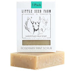 Little Seed Farm Organic Goat’s Milk Soap – 3 Pack of Rosemary Mint Exfoliating Body Bars – Natural, Handmade, Cruelty Free – Energizing and Toning Scrub – Suitable for Sensitive Skin, Net Wt. 4.75oz