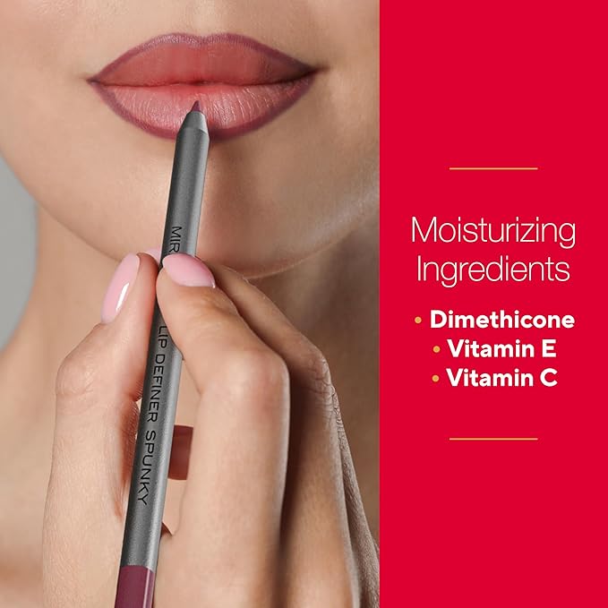 Mirabella Line & Define Lip Definer Lip Pencil, Smoothing & Moisturizing Retractable Lip Liner with Long-Lasting & Ultra-Creamy Formula, Antioxidants Vitamin C & E, & Built-In Sharpener - Sexy