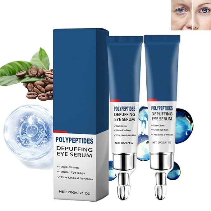 Peptide Depuffing Eye Serum, Himeye Peptide Eye Serum, Men's Caffeine Eye Serum, Men's Collagen Anti-Aging Eye Cream for Wrinkles, 0.5 Ounce (Pack of 2)