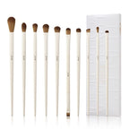 Jessup Precision Makeup Brushes 10Pcs Eye Makeup Brush Set Premium Synthetic Eyeshadow Concealer Eyeliner Eyebrow Blending Highlight Brush, Light Grey T330