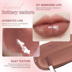 3 Colors Lip Butter Gloss, Hydrating Lip Glow Oil Lip Glaze, Brown Sugar Nourishing Lip Tinted Gloss Lip Care, Non-Sticky Long Lasting Lip Plumper Gloss Makeup (4+11+13)