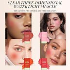 3-in-1 Cream Blush Stick for Cheeks Lips Eyes, Waterproof Natural Finish Tinted Makeup Stick, Hydrating Multi-Use Blush Balm