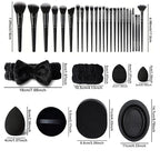 47Pcs Black Makeup Brushes Set Professional Makeup Kit Multi-functional Makeup Tool Set with Facial Makeup Accessories, Foundation Makeup Brush Kit Eye and Face Make up Brushes & Tools