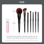 Jessup Makeup Brushes Set Premium Synthetic Powder Foundation Highlight Concealer Eyeshadow Blending Eyebrow Liner Spoolie Brush Set Black 21pcs T271