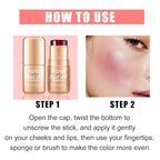 2PCS Jelly Blush Stick, Multi-Purpose Lip & Cheek