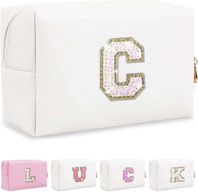 Personalized initial letter makeup bag,