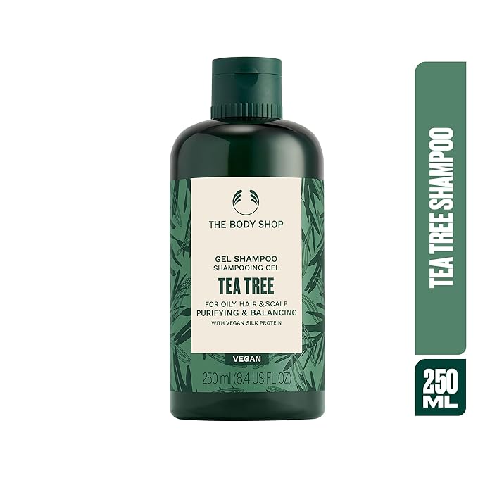 The Body Shop Tea Tree Purifying & Balancing Shampoo for Oily Hair & Scalp, Vegan, 8.4 Fl Oz