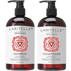 Organic Shampoo 17 oz + Conditioner 16 oz | Prevents Hair Loss, Promotes Hair Growth | Ayurvedic Herbs, Lavender, Ginger & Rosemary | NO GMO, Sulfates, Gluten, Alcohol, Parabens, Phthalates