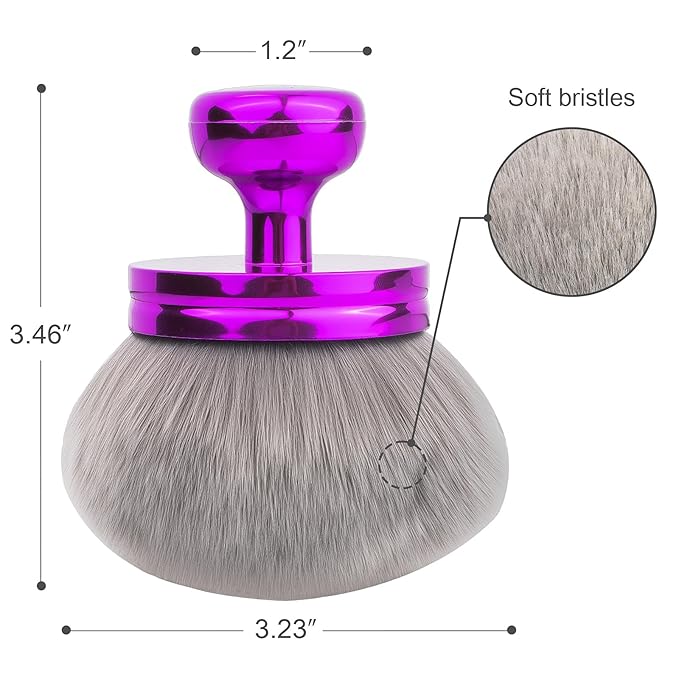 Self Tanner Brushes- Extra Large Blend & Blur Body Kabuki Brush & Back Sunscreen Applicator with Handle, 2 Pcs, Body Makeup Brushes for Legs, Face, Foundation, Tanning, Back Lotion Applicator (Purple)