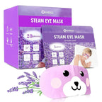 Steam Eye Mask for Dark Circles and Puffiness 20 Pcs, Lavender Disposable Eye Warm Compress for Dry Eyes, Soothing Headache Migraine, Stye Treatment, Relief Stress Eye Fatigue