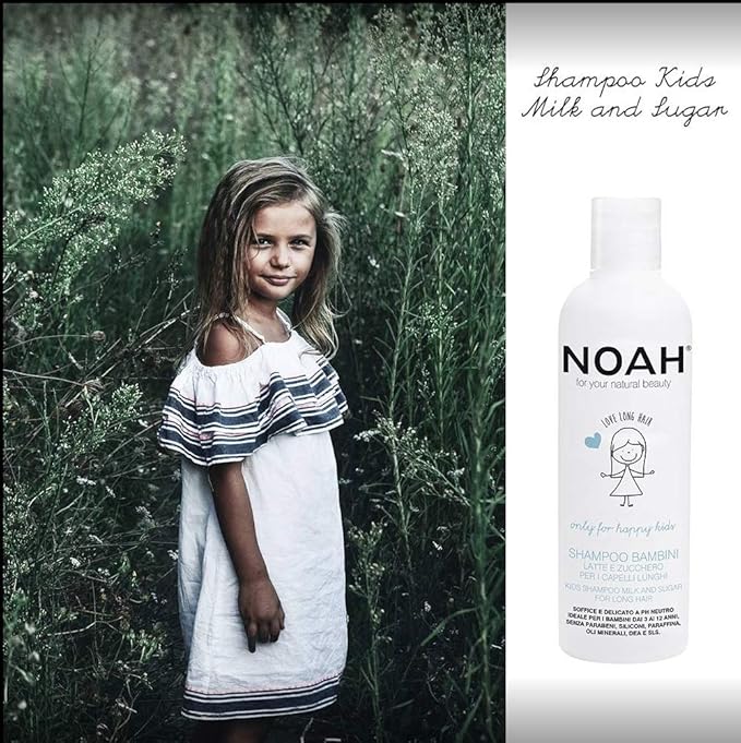 Kids Organic Detangling Shampoo - Milk Protein & Sugar for Smooth Hair, Sulfate-Free, Gentle & Hydrating, 8.5 fl.oz