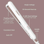 Conair Double Ceramic Flat Iron, 1-inch Hair Straightener with Bonus Claw Clip