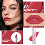 evpct Silky Lip Liner Pencil Retractable, Bean Red Smooth Lip Liner Creamy Velvet Lipliner Long-Lasting for Korean Makeup Contouring Matte Lip High Pigmented Rich Colors Crayon Lipstick Pen 08