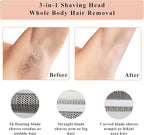 Electric Shaver for Women Men,2025 Cordless Electric Razor with 4 Accessories,Rechargeable Beauty Lady Led Display Facial Hair Remover,Smooth & Silky Bikini Trimmer for Body (Pink)