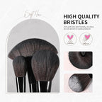 Docolor Makeup Brushes Set Professional 30Pcs Obsidian Makeup Brushes Premium Synthetic Powder Kabuki Foundation Contour Blush Concealer Eye Shadow Blending Eyeliner Crease Eyebrow Make Up Brush Kit