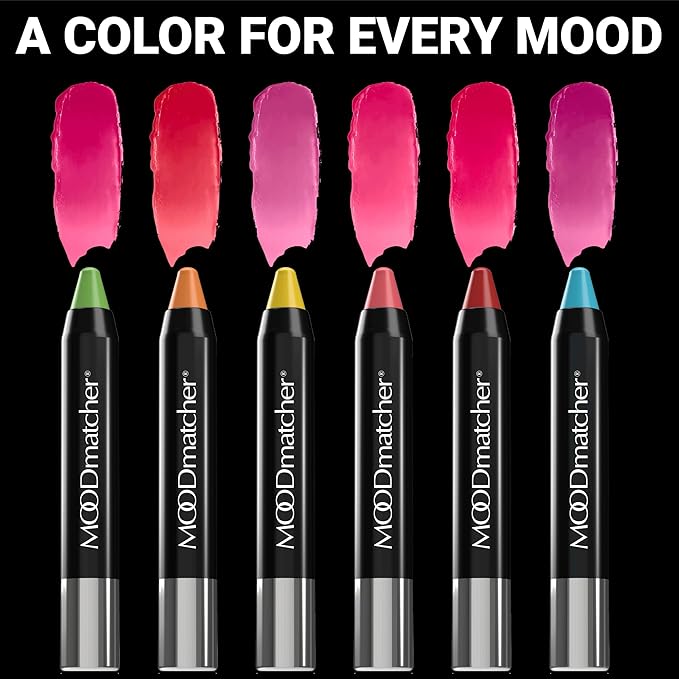 MOODmatcher Twist Stick Original Color-Change Lipstick, Red-12 Hour Long Wear, Waterproof, Ultra Hydrating With Aloe & Vitamin E, Smudgeproof, faderproof & Kissproof (Light Blue)