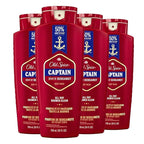 Old Spice Refreshing Body Wash for Men, 3X Defense, 24/7 Shower Fresh with Long Lasting Scent, Red Collection, Captain with Bergamot Scent, 24 oz (Pack of 4)