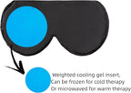 ALASKA BEAR Cooling Gel Eye Mask Weighted Silk Sleep Mask & Cotton Eyeshades Cold & Hot Compress for Pain Relief, 180g Heavy, 2 Set(Black & Pink)