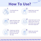 JODSONE Nail Art Gel Liner Set 10 Colors White Red Black White Gel Nail polish Need U V Lamp Cured with Thin Brush