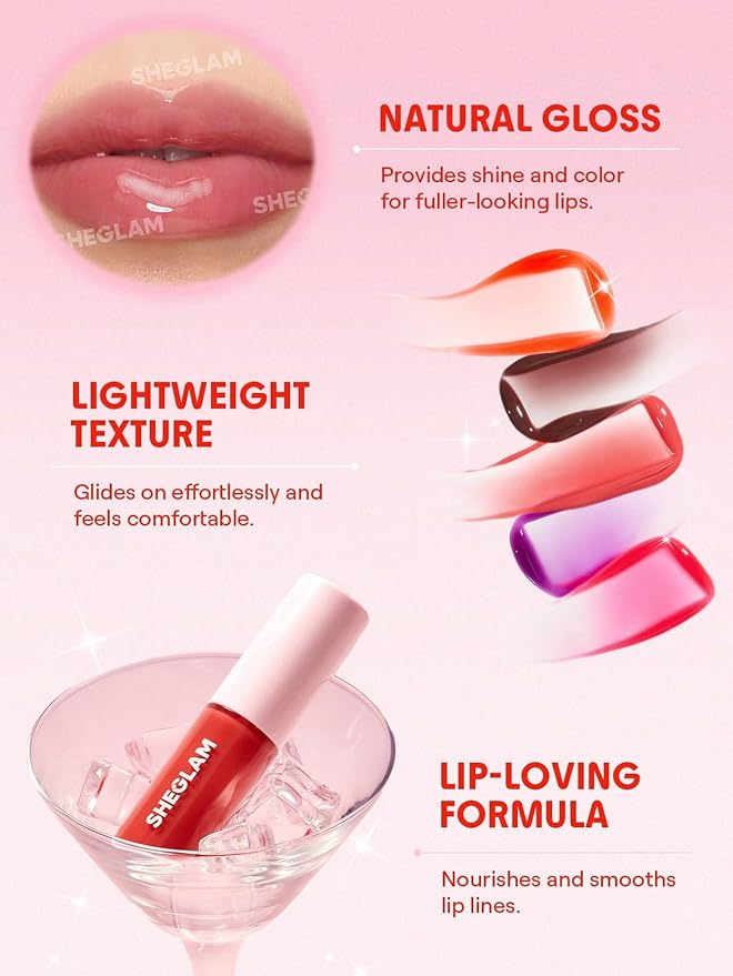 SHEGLAM Jelly Wow Tinted Lip Oil Plumping Lip Gloss Natural -Day Dreamer