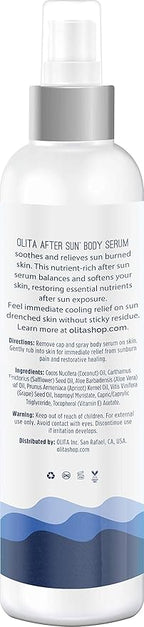 Olita AfterSun Body Serum - Fragrance Free - 8 oz - Hydrating Body Oil with Aloe Vera - All-Natural with Vitamin E - Cooling Sunburn Relief